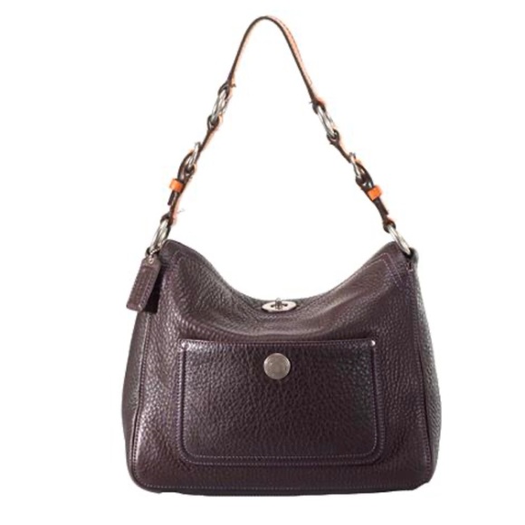 Coach Brown Leather Shoulder Bag with Gold Hardware - Picture 1 of 13